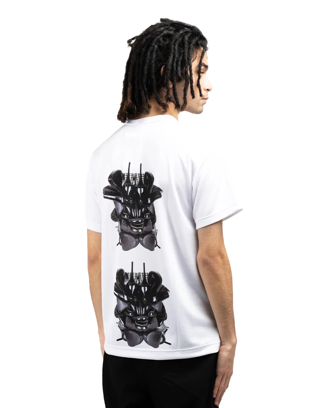 CDG Homme Plus PHT019-051 Double Graphic Print Tee White