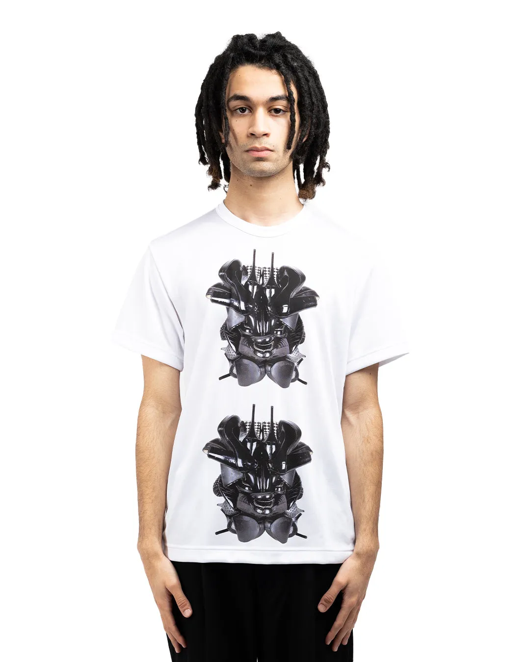 CDG Homme Plus PHT019-051 Double Graphic Print Tee White