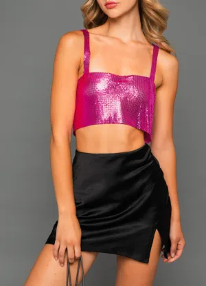 Chainmail Square Neck Crop Top