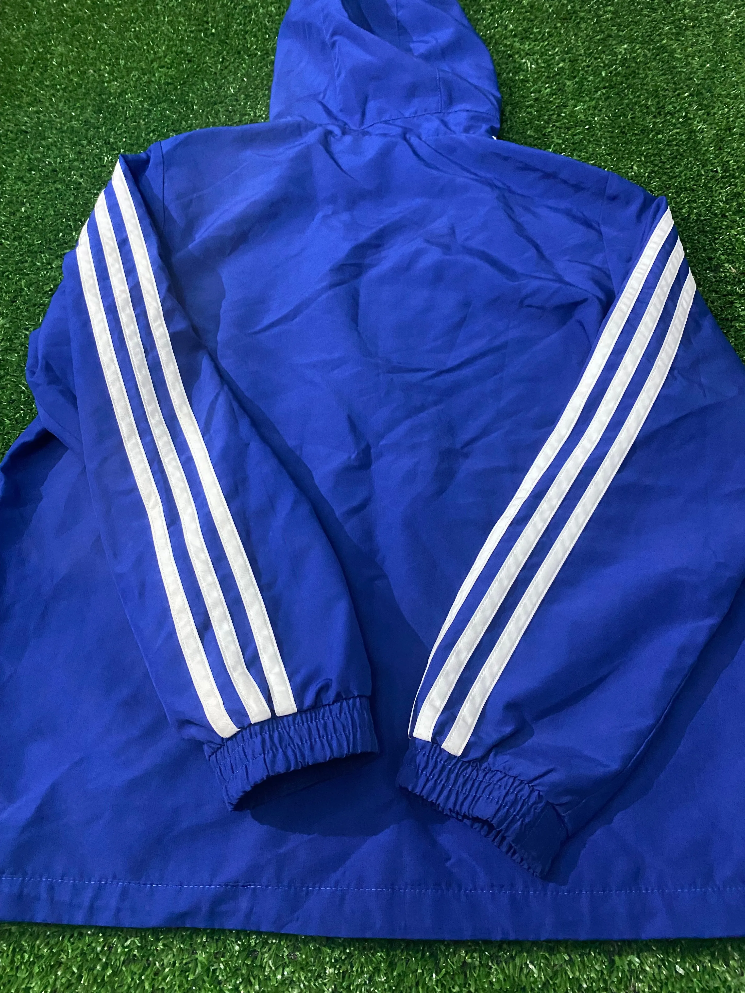 Chelsea FC England Football Large Boys 10-12 Year Old Adidas Made Breathable Lined Hooded Jacket