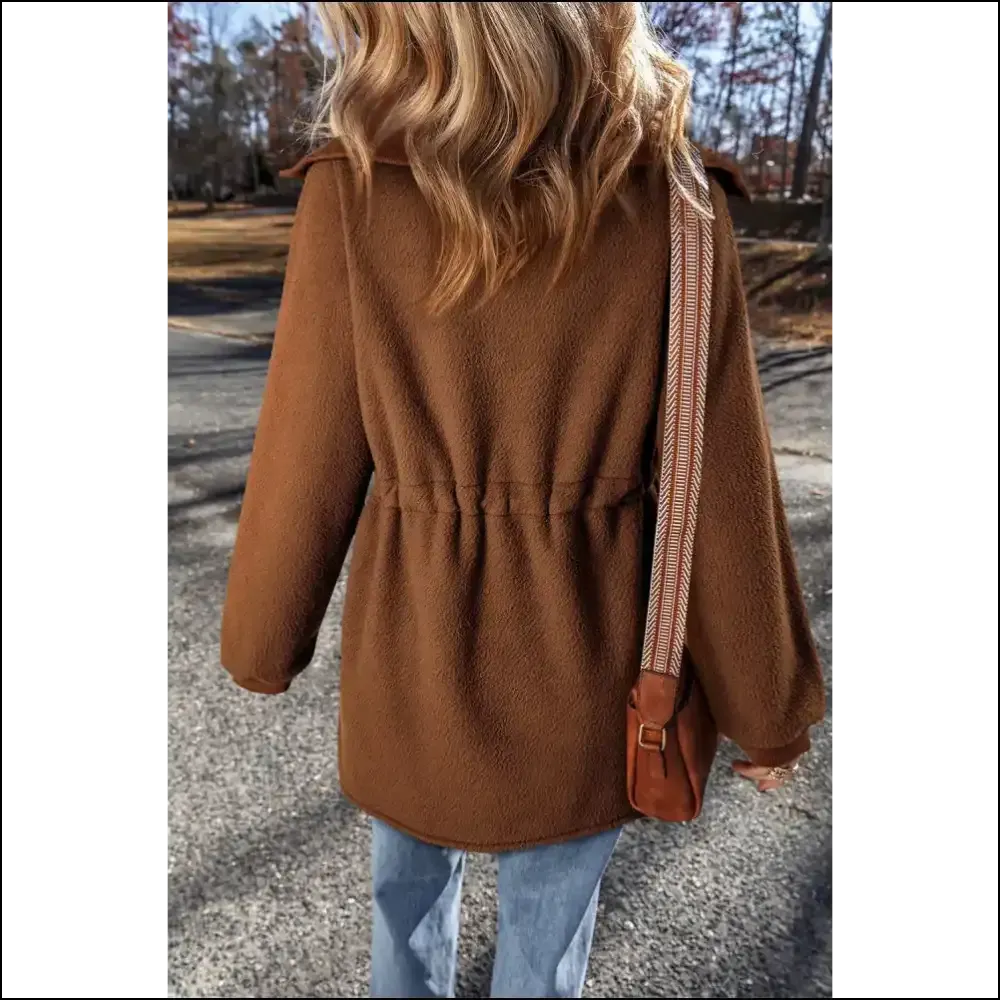 Chic Drawstring Half Zip Long Sleeve Sweatshirt