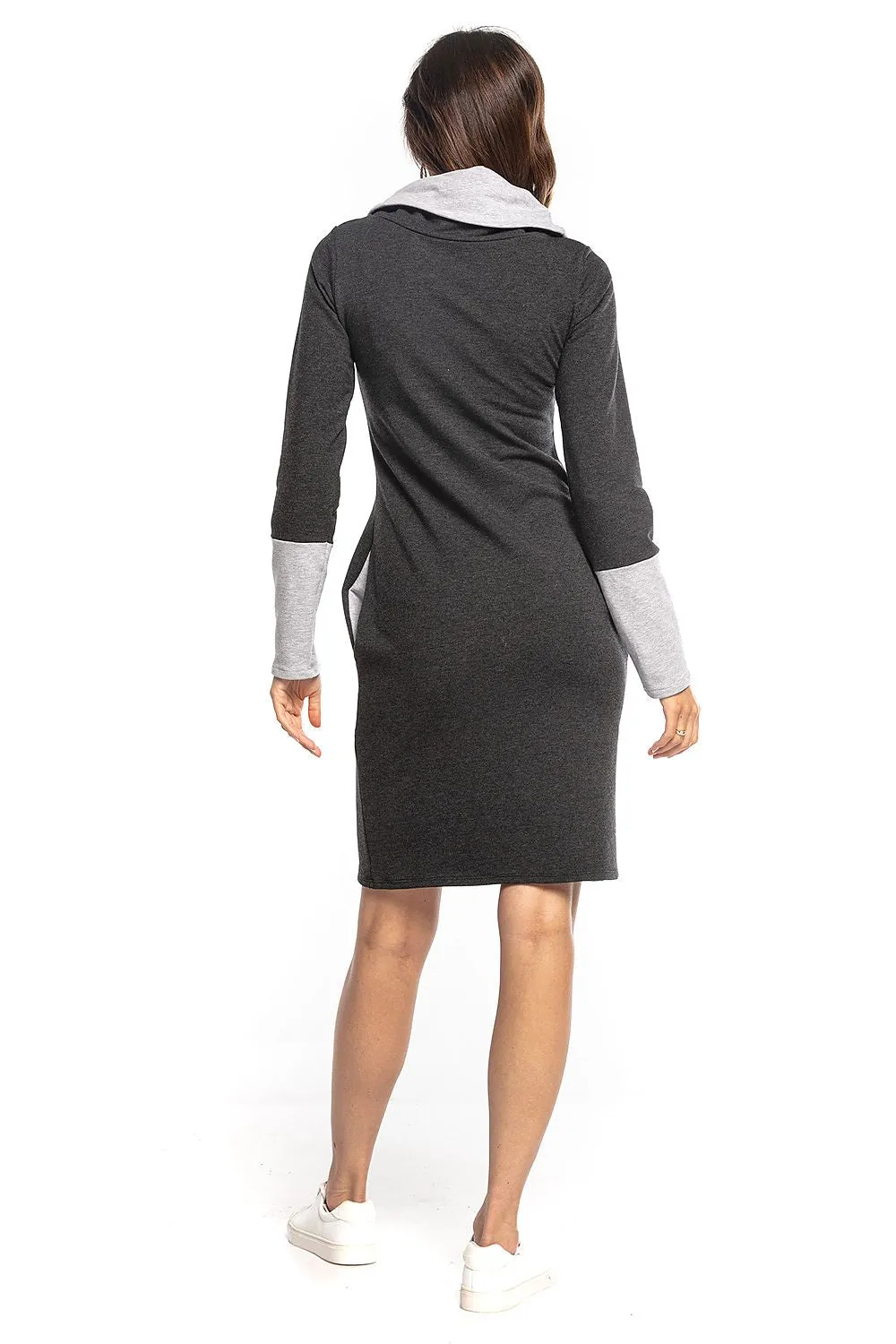 Chic Fitted Sweatshirt Knit Daydress