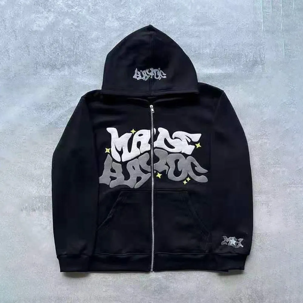 Chictango Zip Up Letters Hoodie
