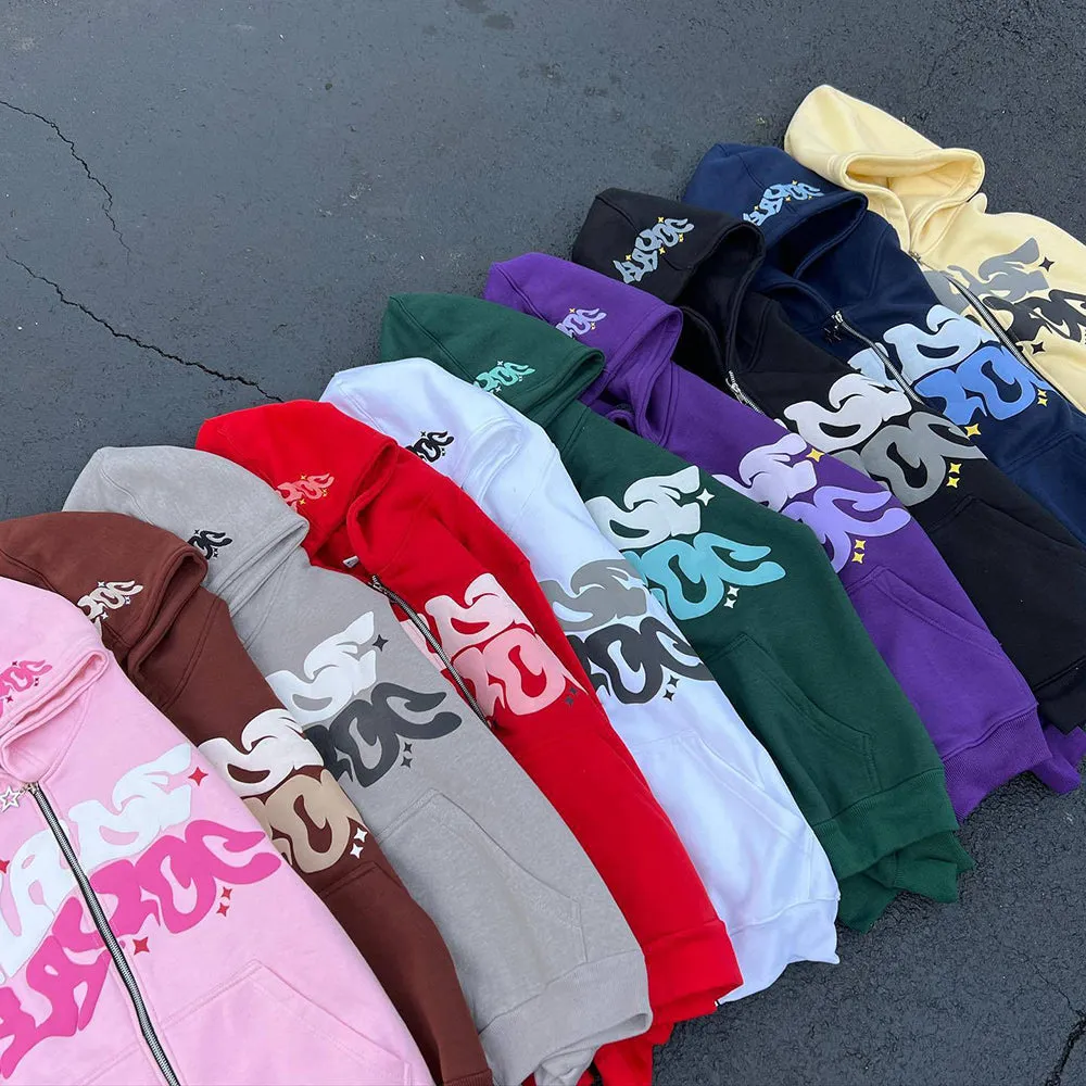 Chictango Zip Up Letters Hoodie