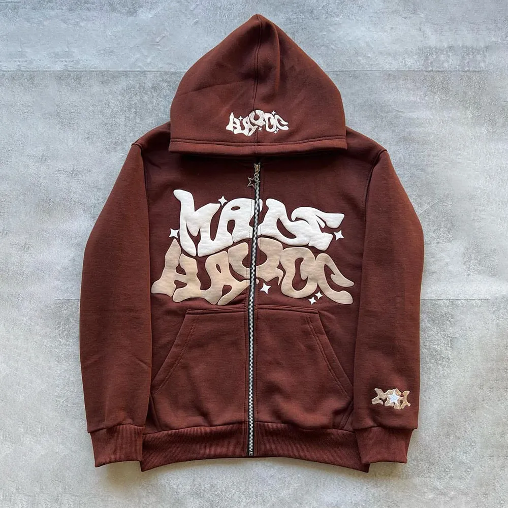 Chictango Zip Up Letters Hoodie