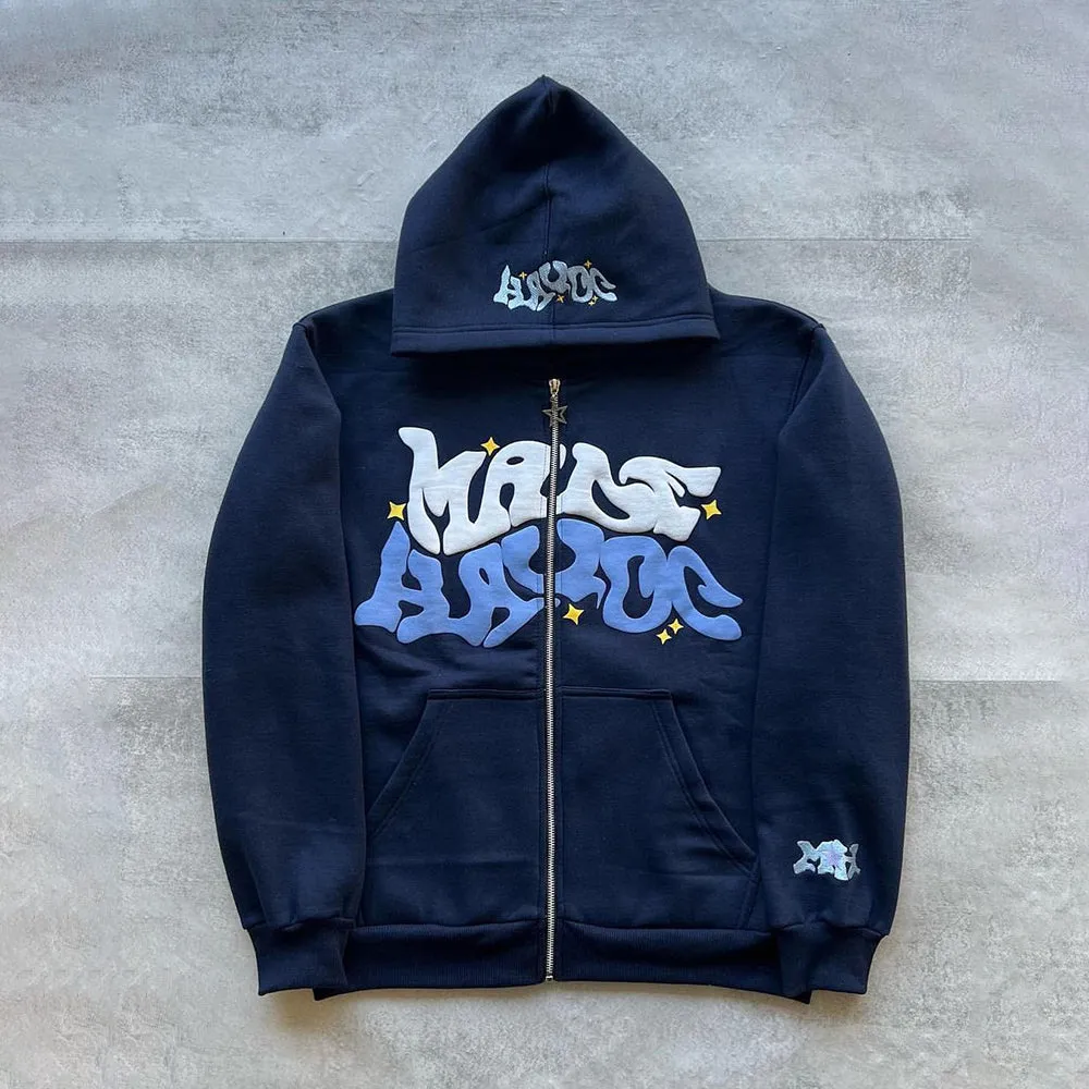 Chictango Zip Up Letters Hoodie