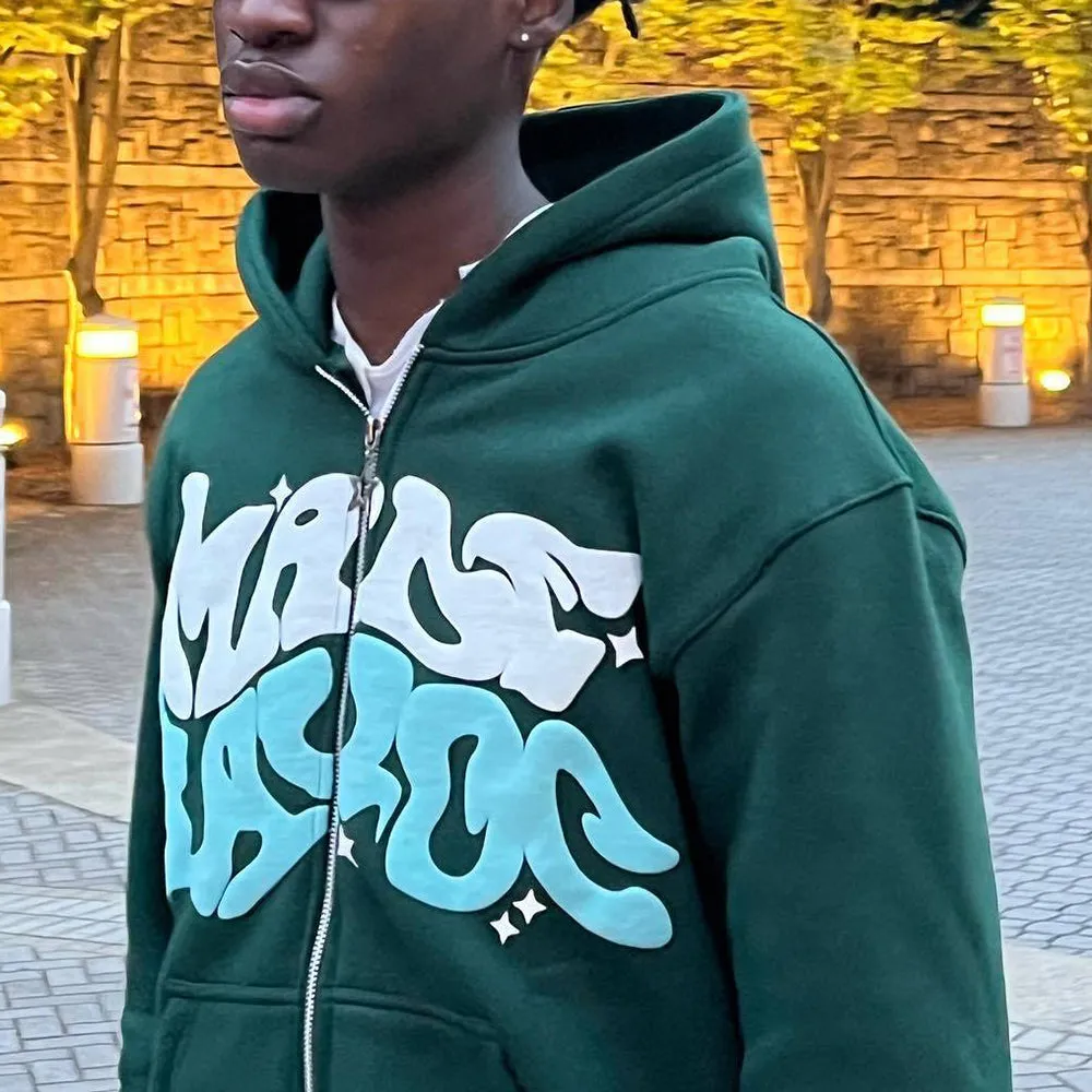 Chictango Zip Up Letters Hoodie