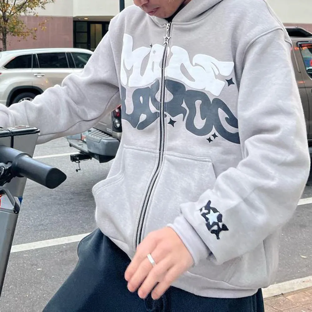 Chictango Zip Up Letters Hoodie