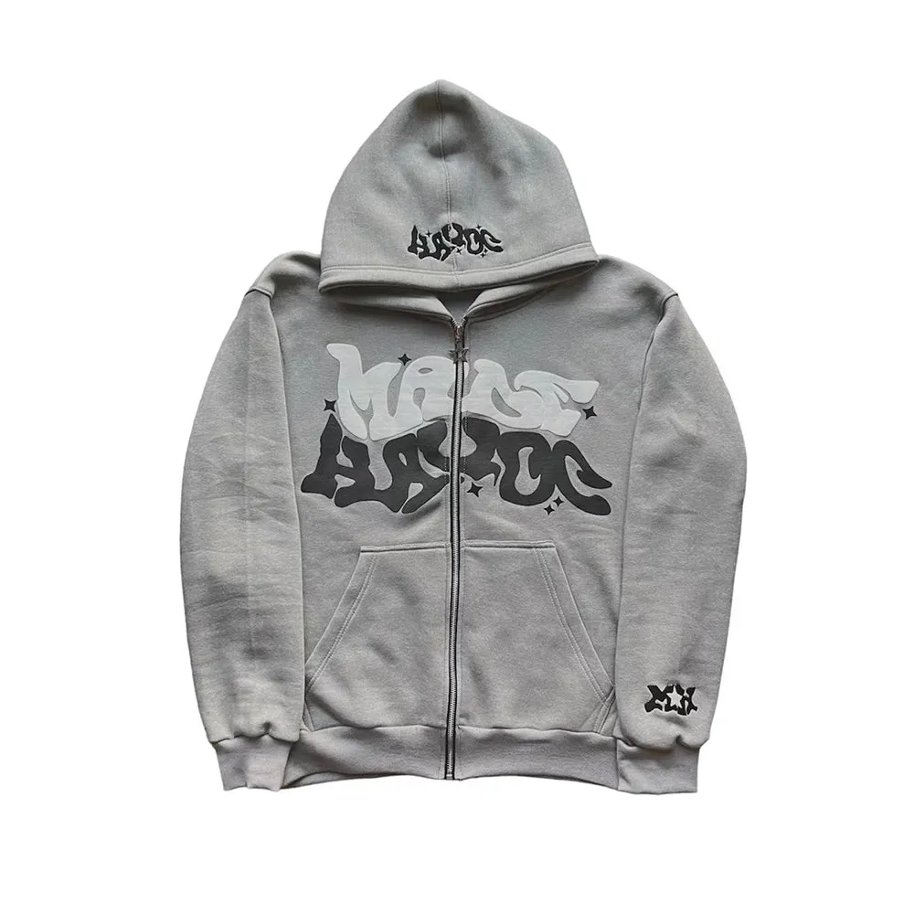Chictango Zip Up Letters Hoodie