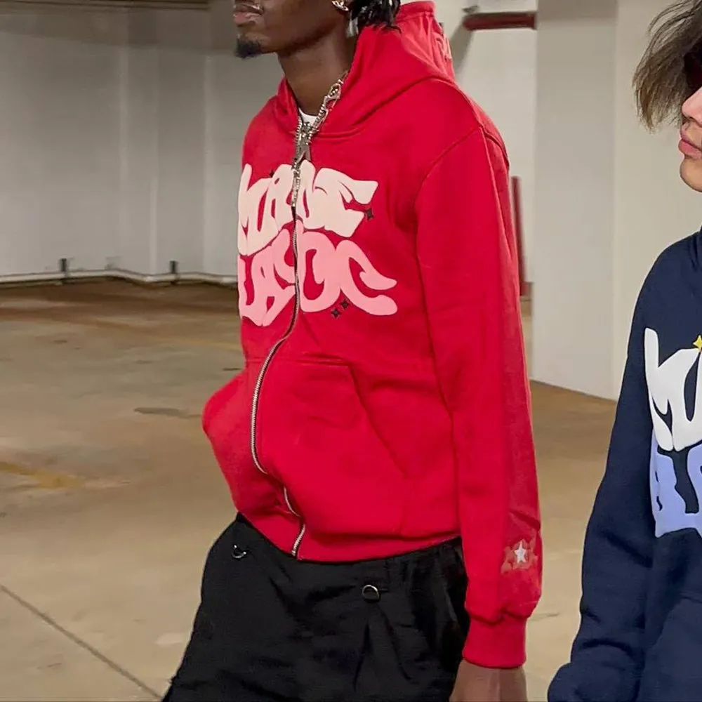 Chictango Zip Up Letters Hoodie