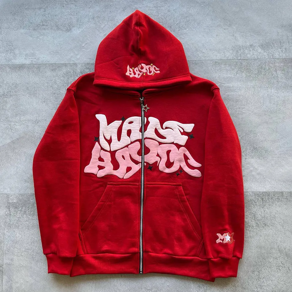 Chictango Zip Up Letters Hoodie