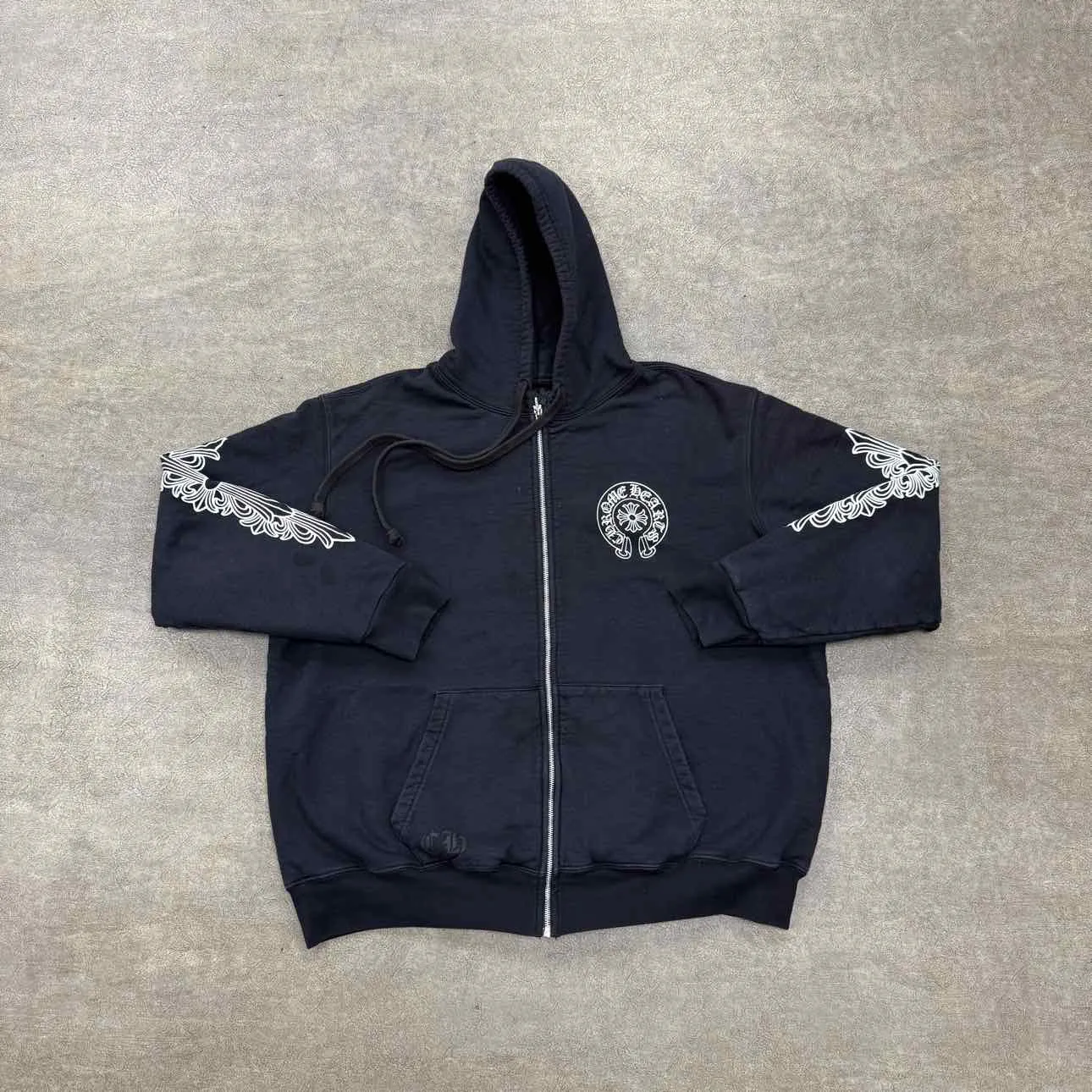 Chrome Hearts Zip Up "MALIBU" Black Used Size 2XL