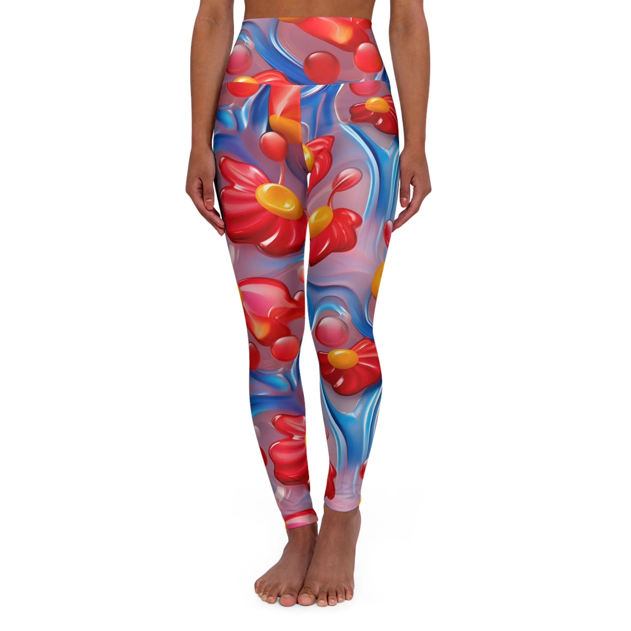 Colorful Floral High Waisted Yoga Leggings for Active Living