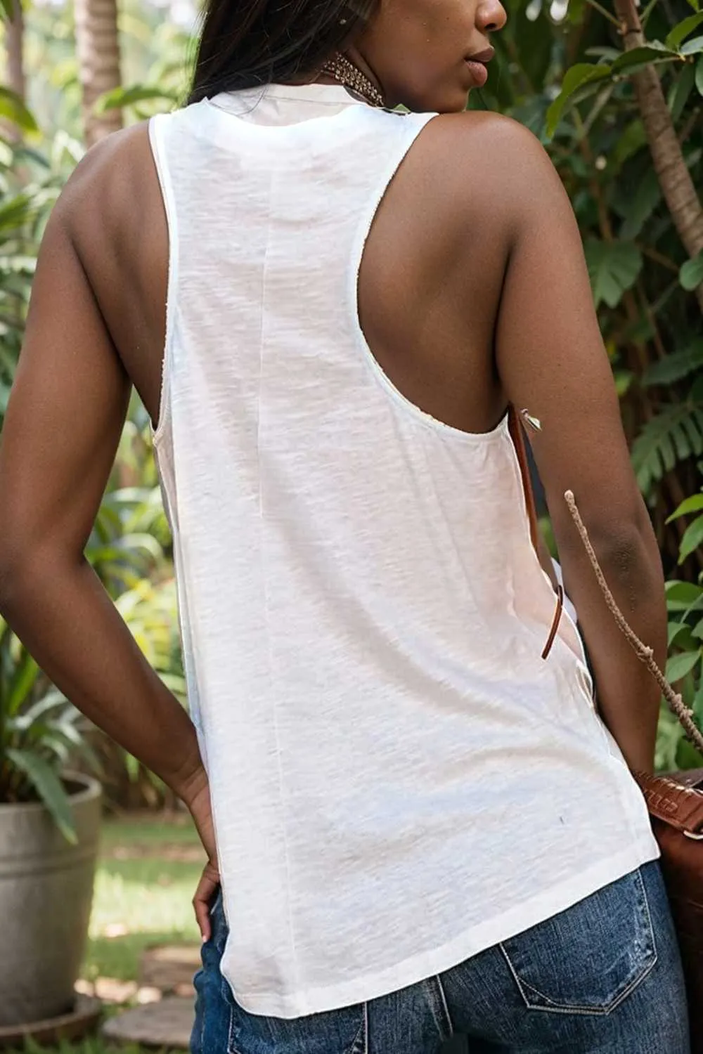 comfort sleeveless v neck tank top in solid colors