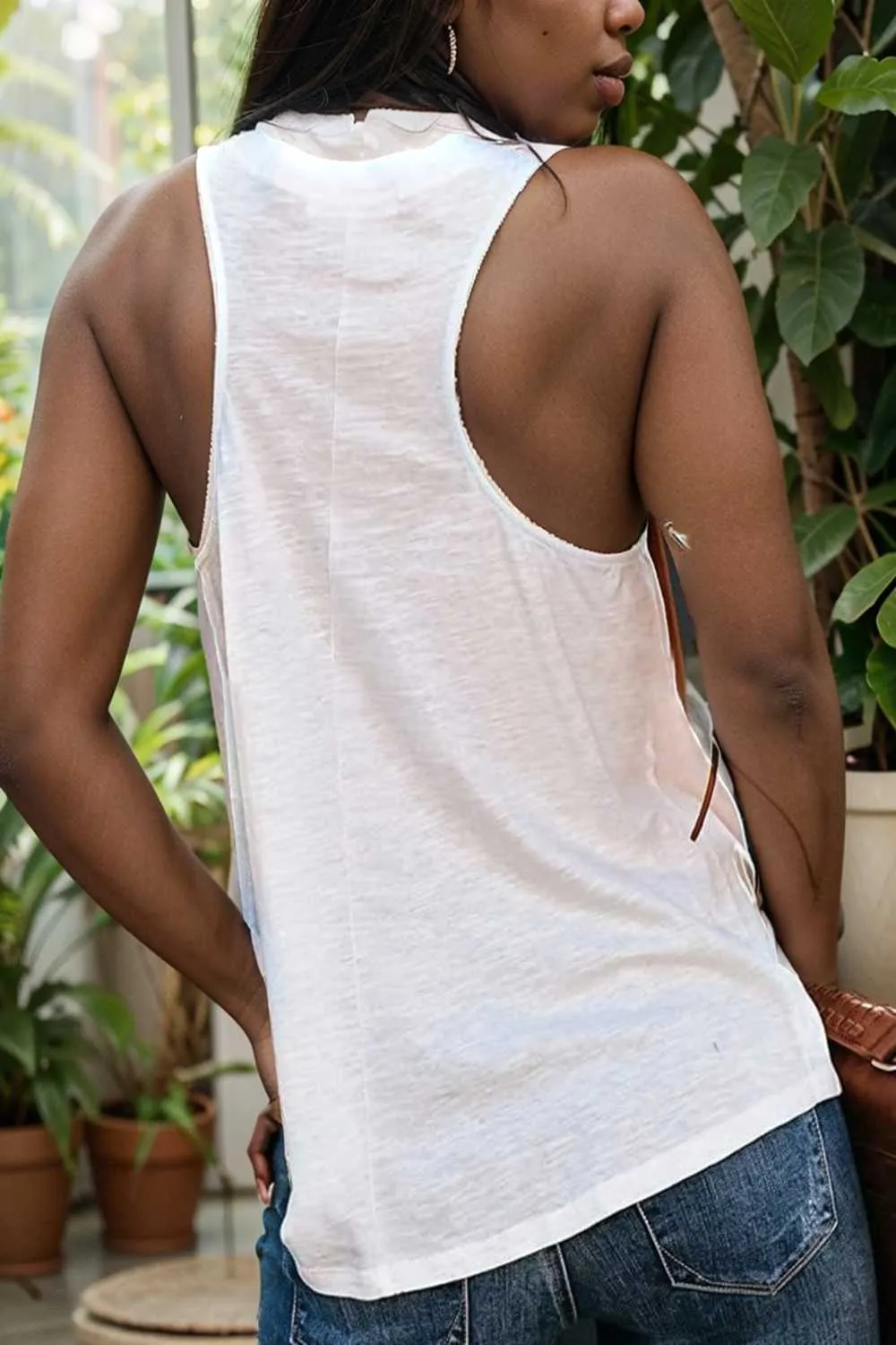 comfort sleeveless v neck tank top in solid colors