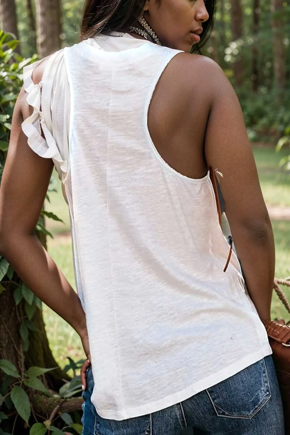 comfort sleeveless v neck tank top in solid colors