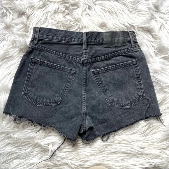COPY - NWOT GRLFRND Women’s 24 High Rise Cut Off Denim Gray Jean Shorts Slit Th…