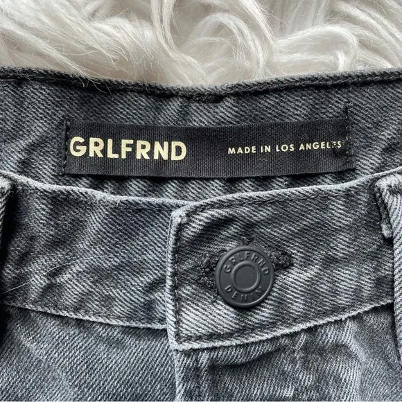 COPY - NWOT GRLFRND Women’s 24 High Rise Cut Off Denim Gray Jean Shorts Slit Th…