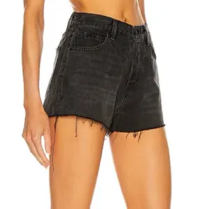 COPY - NWOT GRLFRND Women’s 24 High Rise Cut Off Denim Gray Jean Shorts Slit Th…