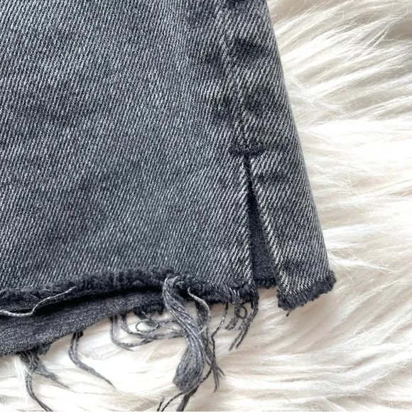 COPY - NWOT GRLFRND Women’s 24 High Rise Cut Off Denim Gray Jean Shorts Slit Th…