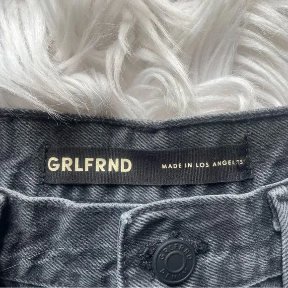 COPY - NWOT GRLFRND Women’s 24 High Rise Cut Off Denim Gray Jean Shorts Slit Th…