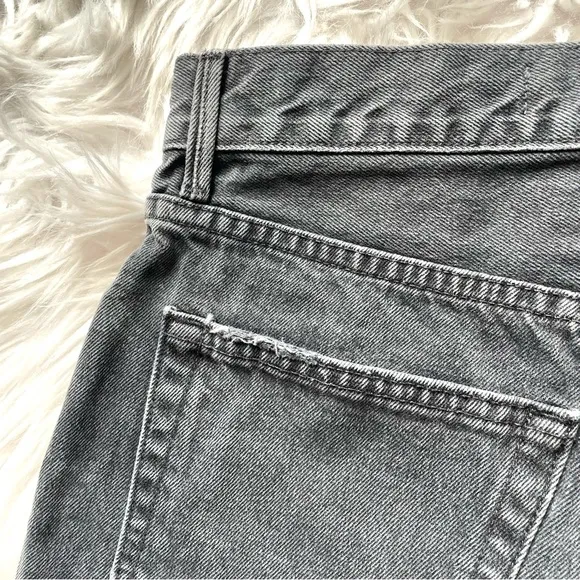 COPY - NWOT GRLFRND Women’s 24 High Rise Cut Off Denim Gray Jean Shorts Slit Th…