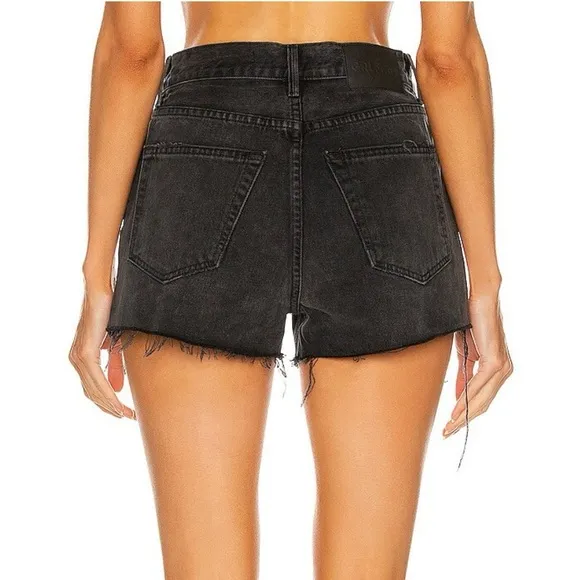 COPY - NWOT GRLFRND Women’s 24 High Rise Cut Off Denim Gray Jean Shorts Slit Th…