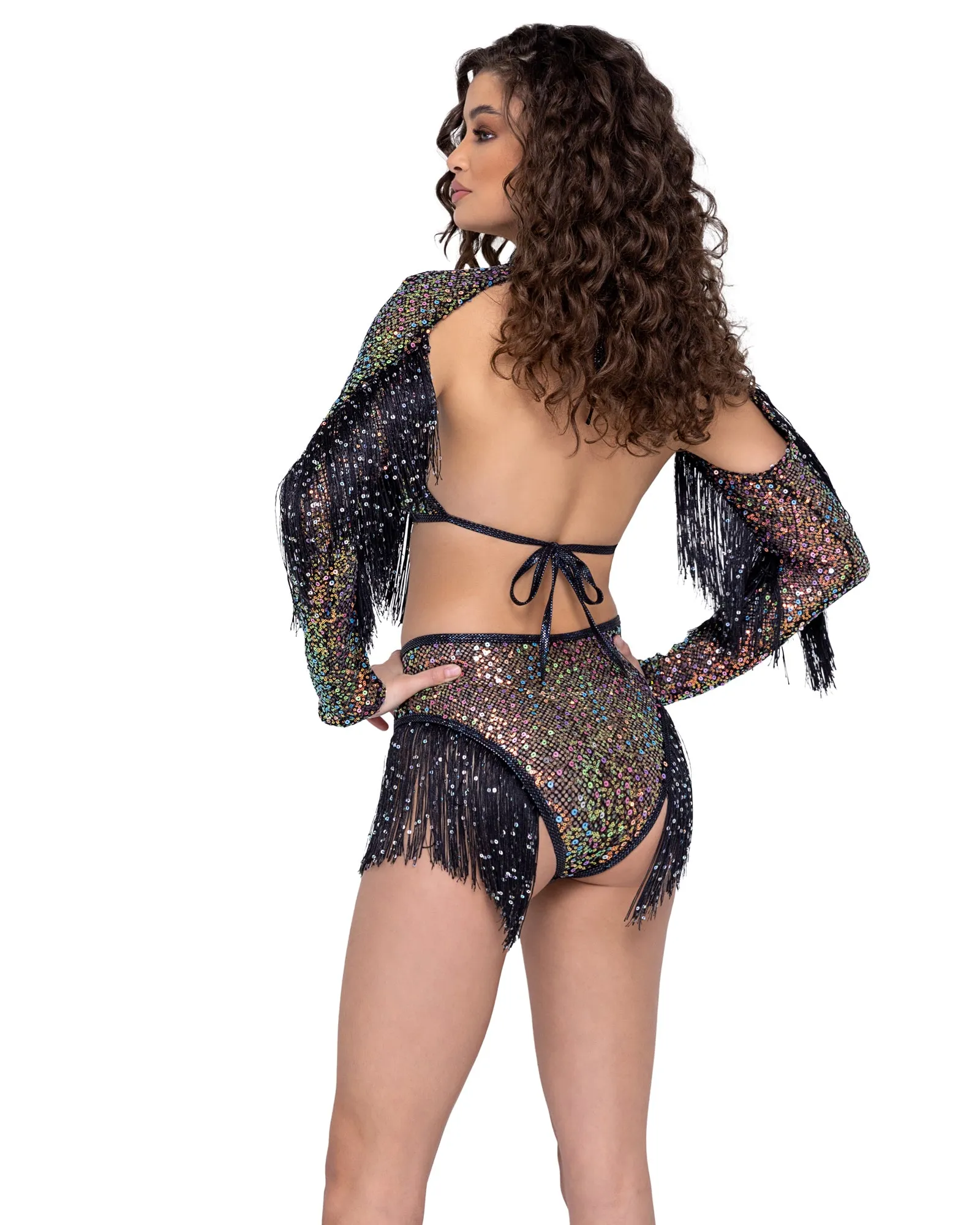 Cosmic Cowgirl High Waisted Shorts - Black 6221