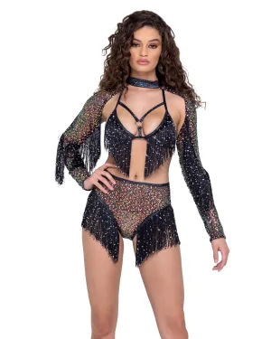 Cosmic Cowgirl High Waisted Shorts - Black 6221