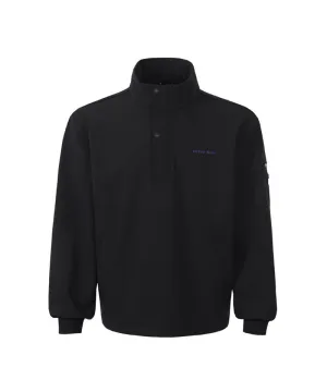 CREVE NINE: Men's Hooded Anorak Windbreaker - Black