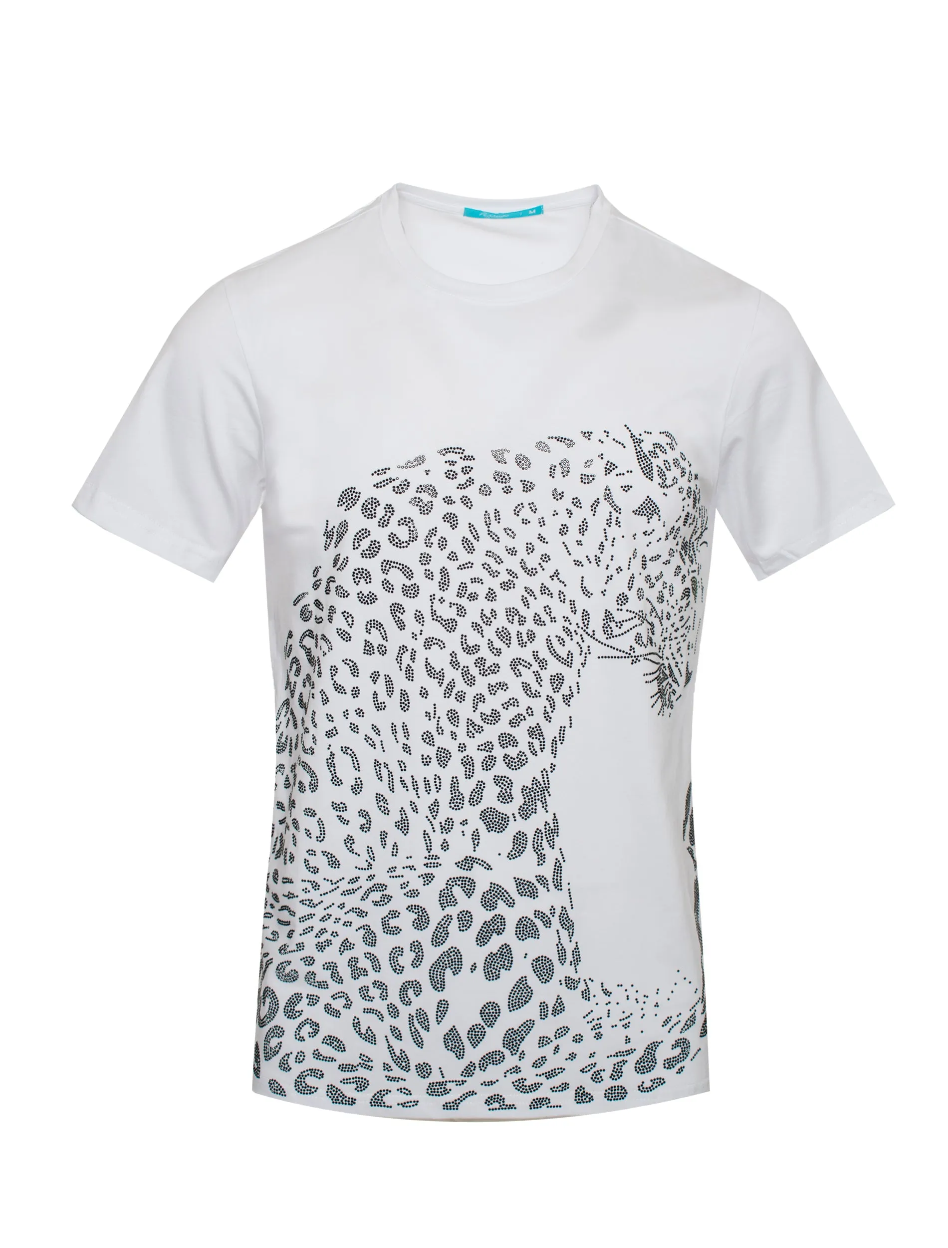 Crewneck Neck Tee Leopard crystal