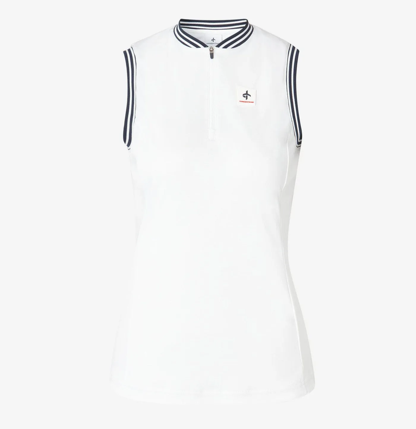 Cross Women's NOSTALGIA Sleeveless Polo - WHITE / NAVY TRIM