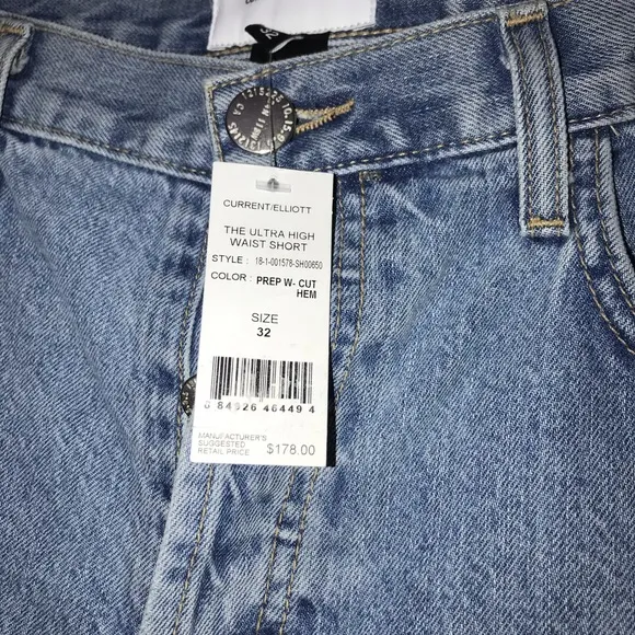 Current Elliott High Rise Denim Shorts