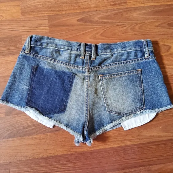 Current/Elliott Fringe Denim Jean Shorts M New