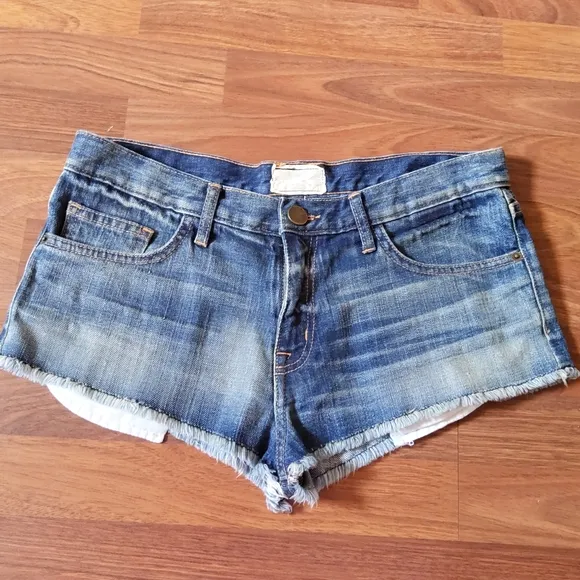 Current/Elliott Fringe Denim Jean Shorts M New