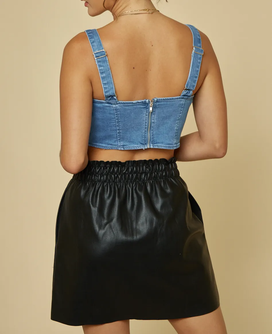 Denim Boustier Crop Top