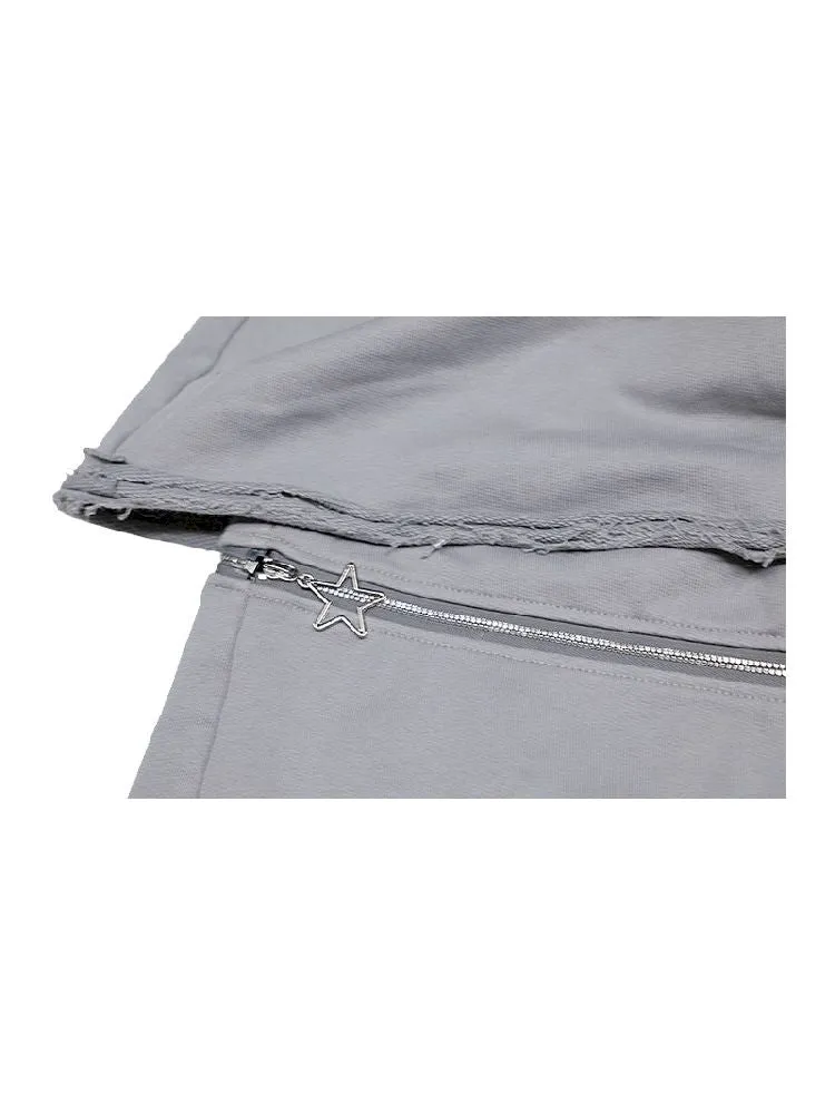 Detachable Gray Long Short Sweatshirt Dresses【s0000005717】