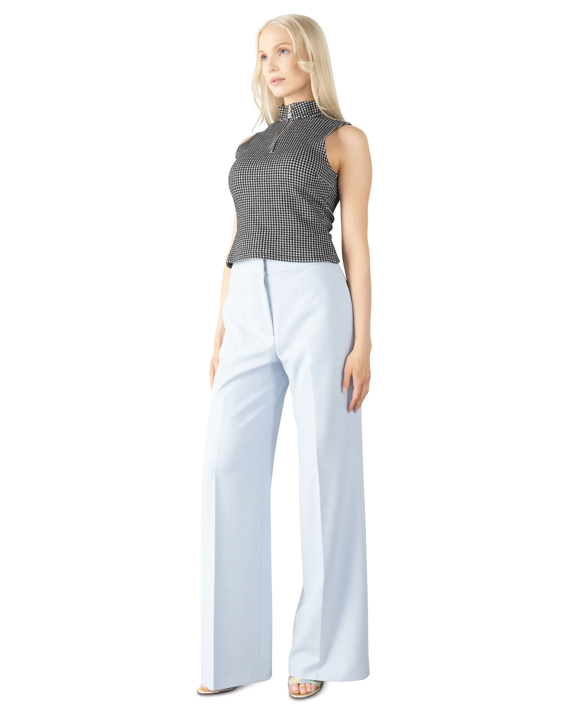 Dohanne Houndstooth Sleeveless Top