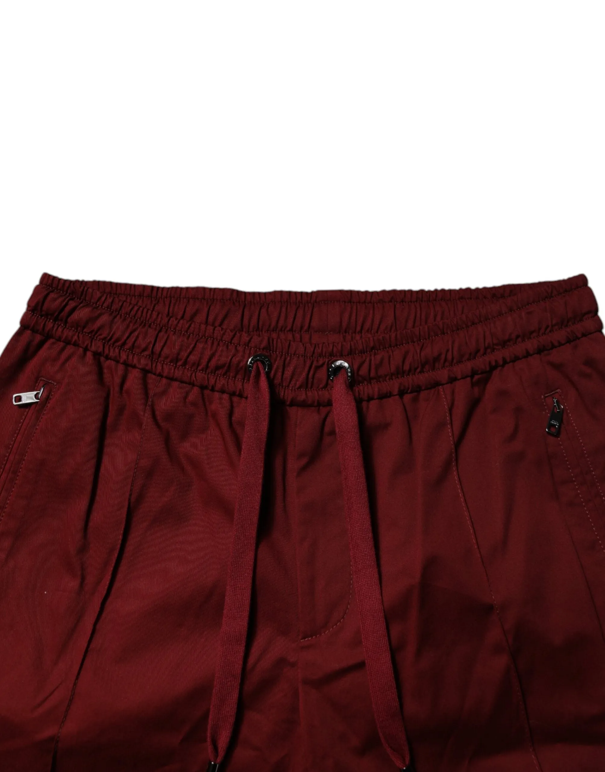 Dolce & Gabbana Bordeaux Cotton Men Jogger Sweatpants Pants