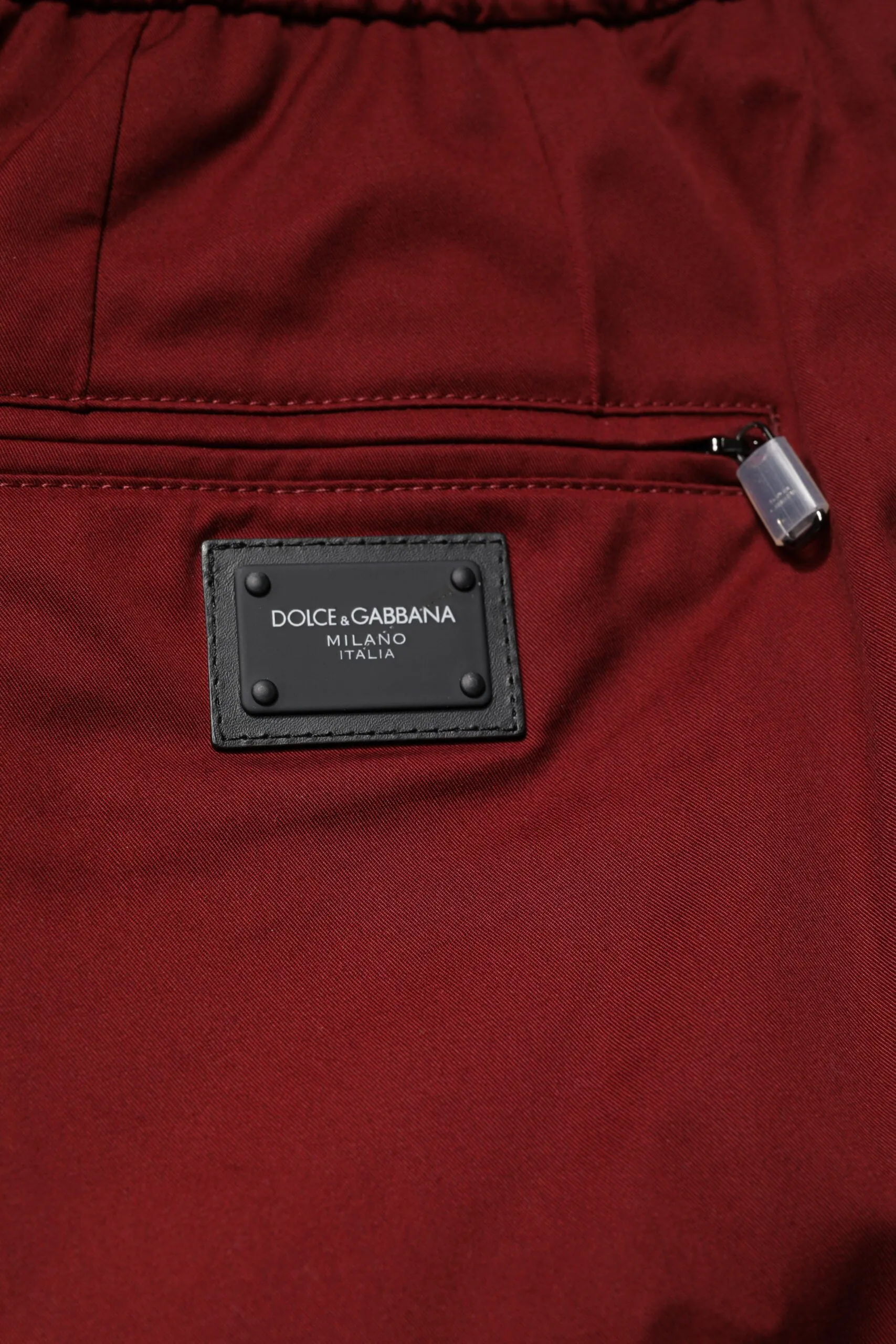 Dolce & Gabbana Bordeaux Cotton Men Jogger Sweatpants Pants