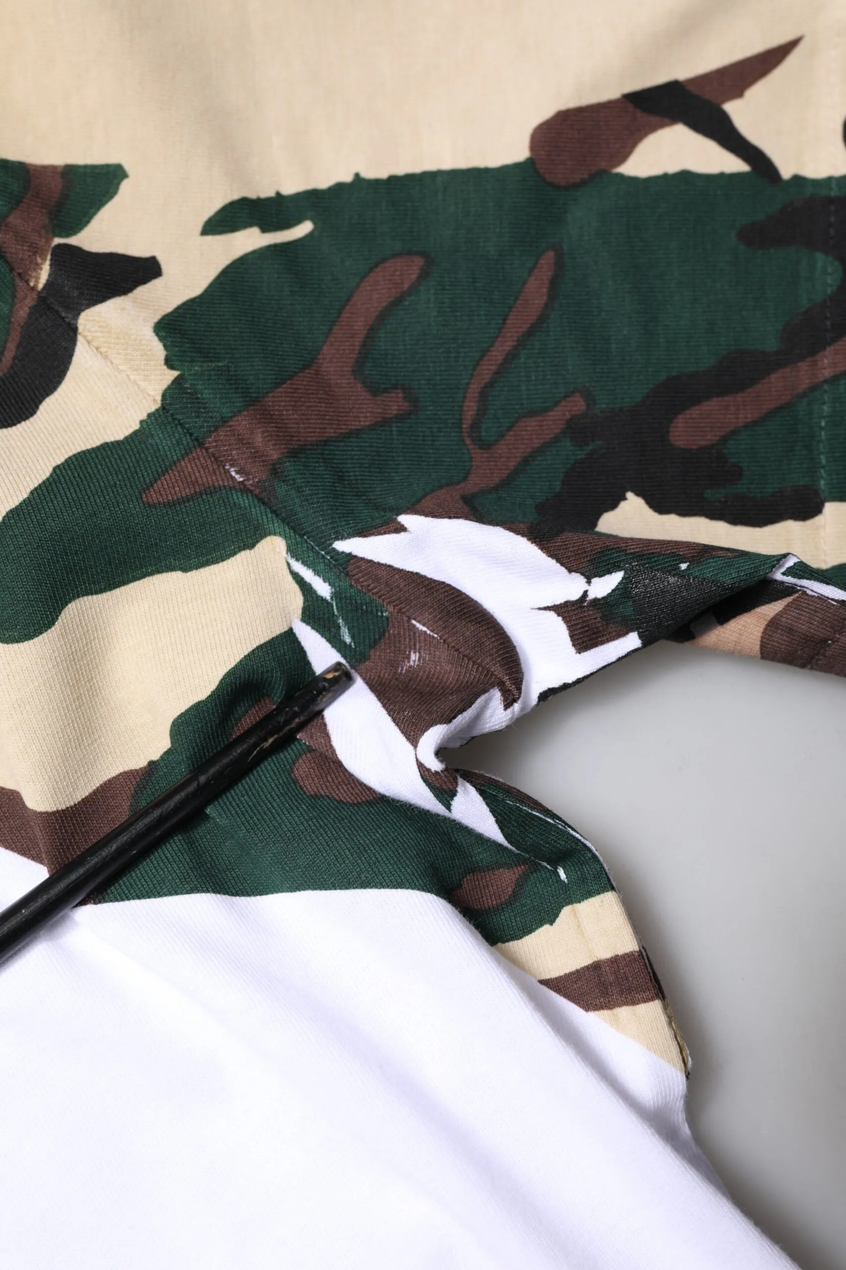Dolce & Gabbana White Camouflage Stars Crew Neck T-shirt