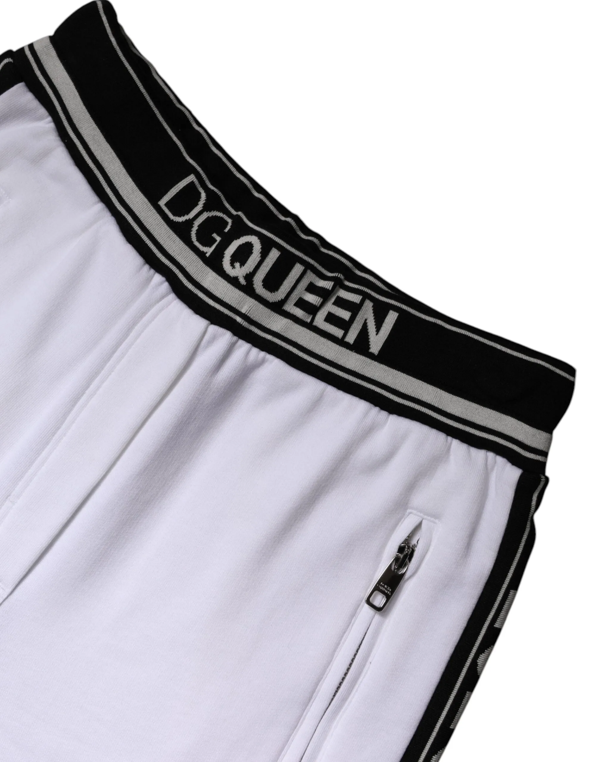 Dolce & Gabbana White Cotton Stretch Jogger Sweatpants Pants