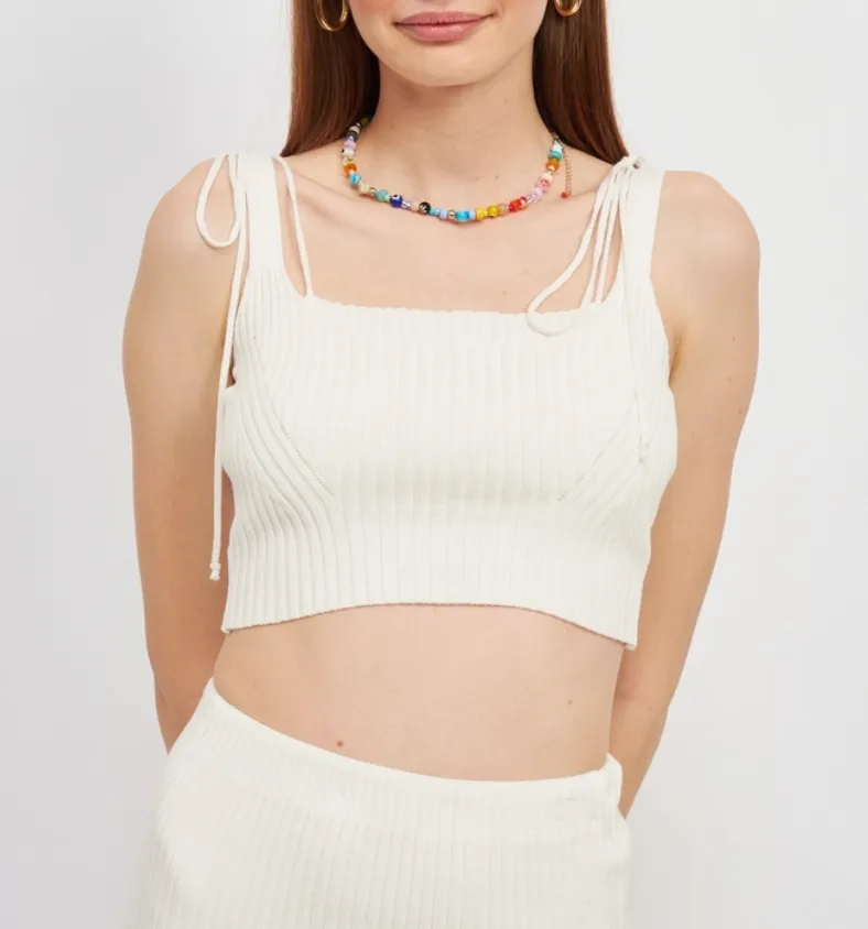 Double Layer Ribbed Tank Top