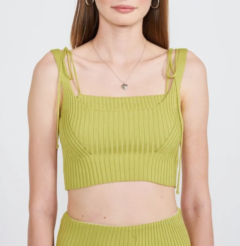 Double Layer Ribbed Tank Top