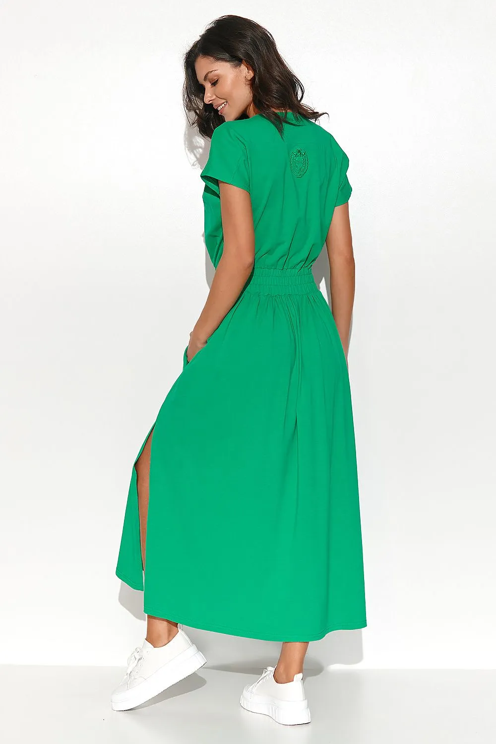 Draped Asymmetrical Midi Dress