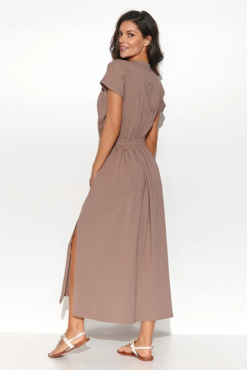Draped Asymmetrical Midi Dress