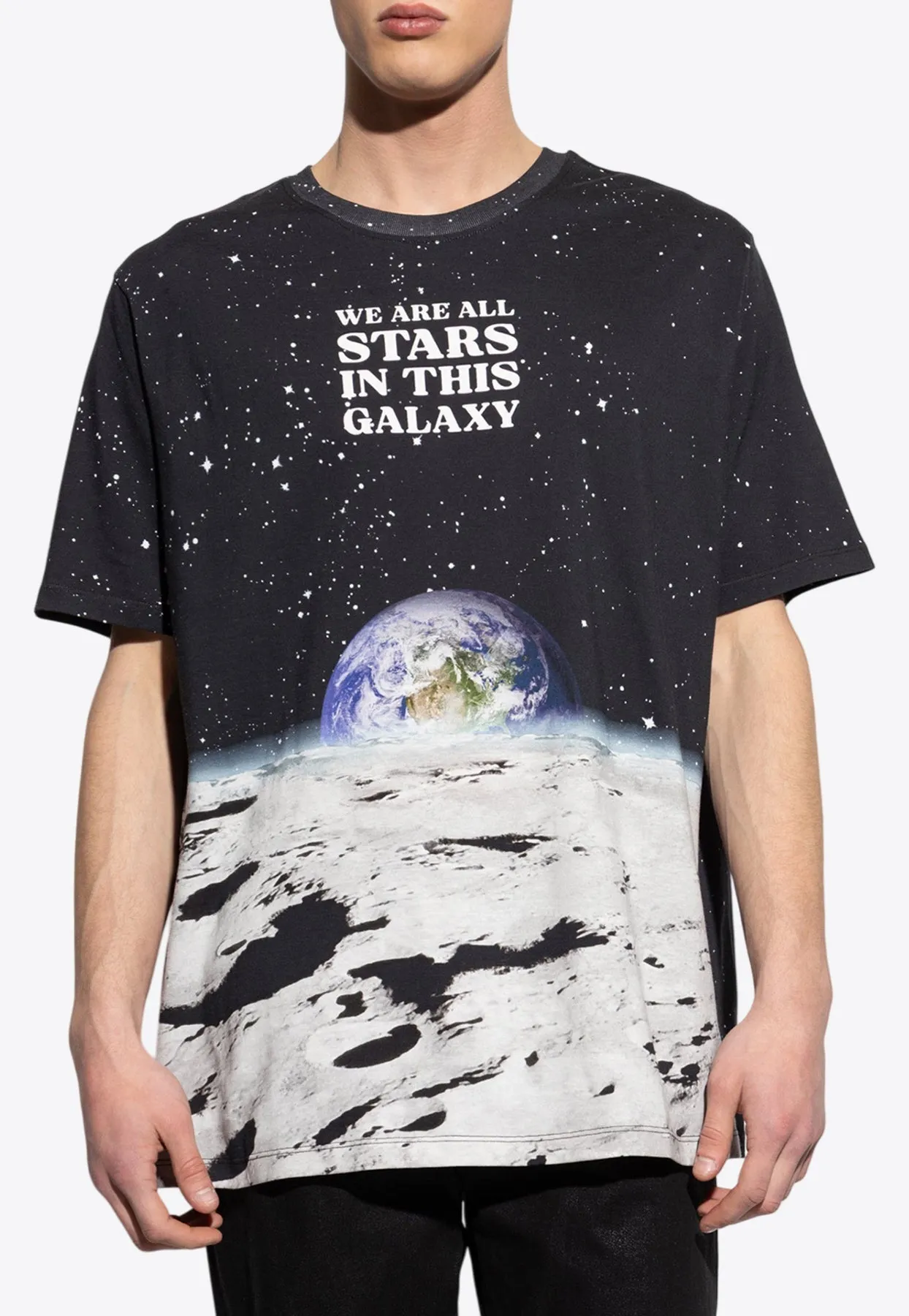 Earth and Stars Print T-shirt