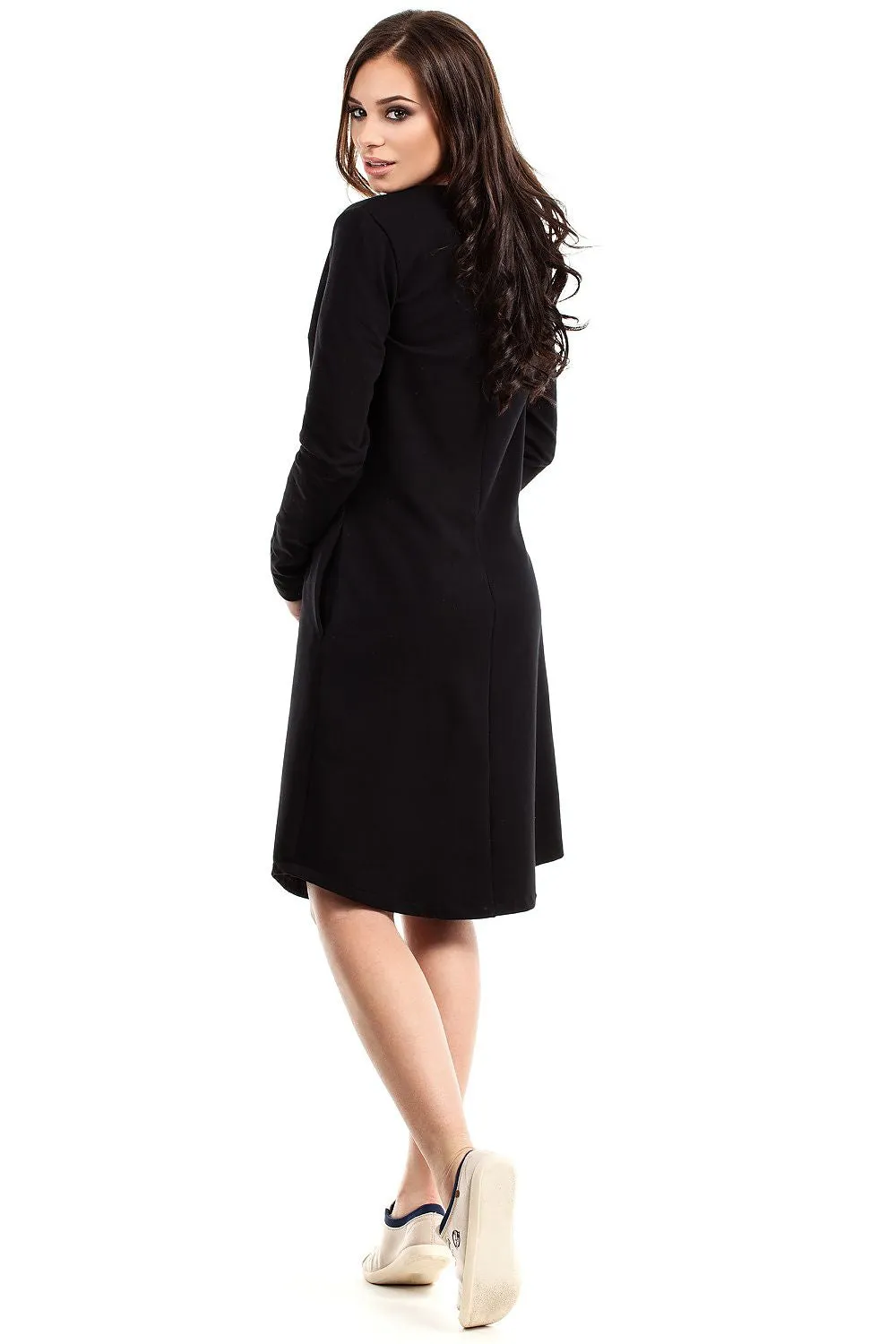 Elegant A-Line Split Neck Dress
