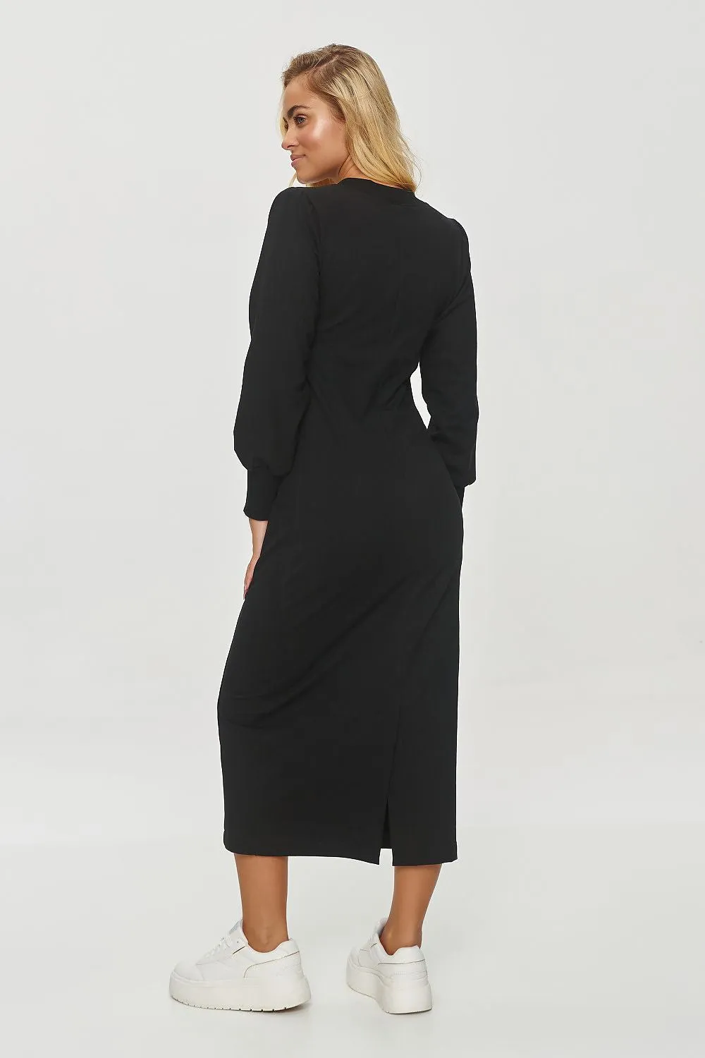 Elegant V-Neck Midi Dress