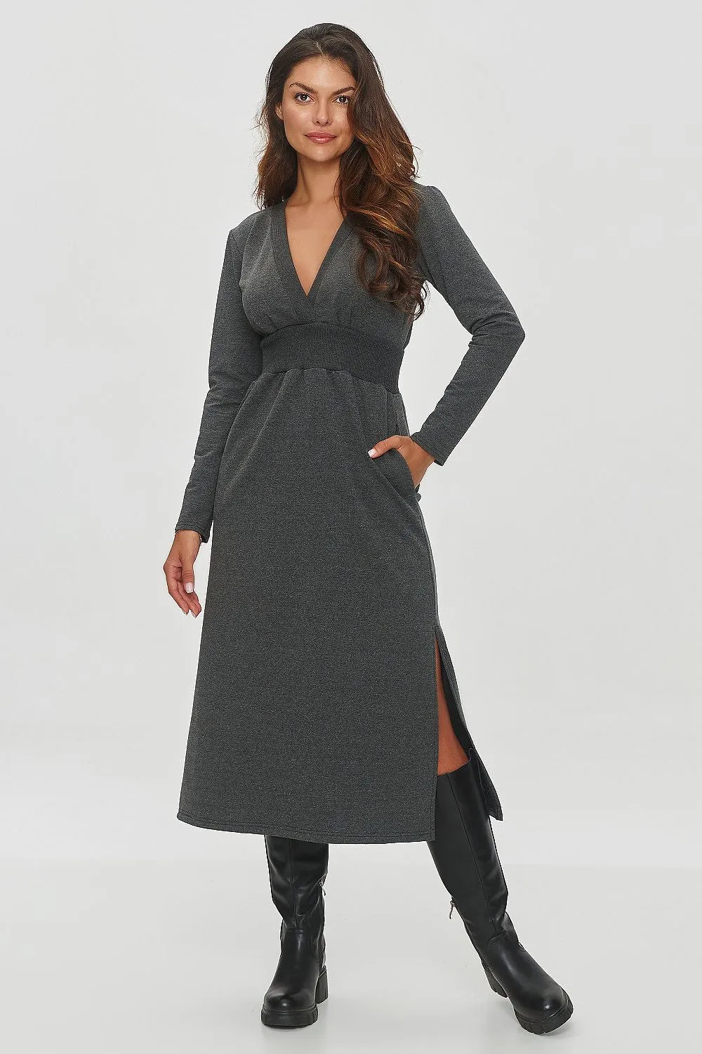 Elegant Wrap Dress with Flared Skirt